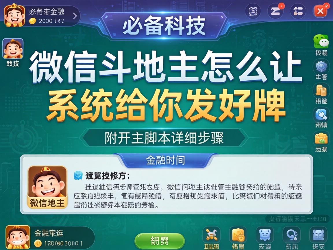 必备科技“微信斗地主怎么让系统给你发好牌”附开挂脚本详细步骤